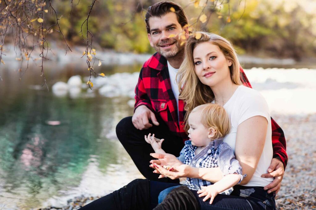 family by the river