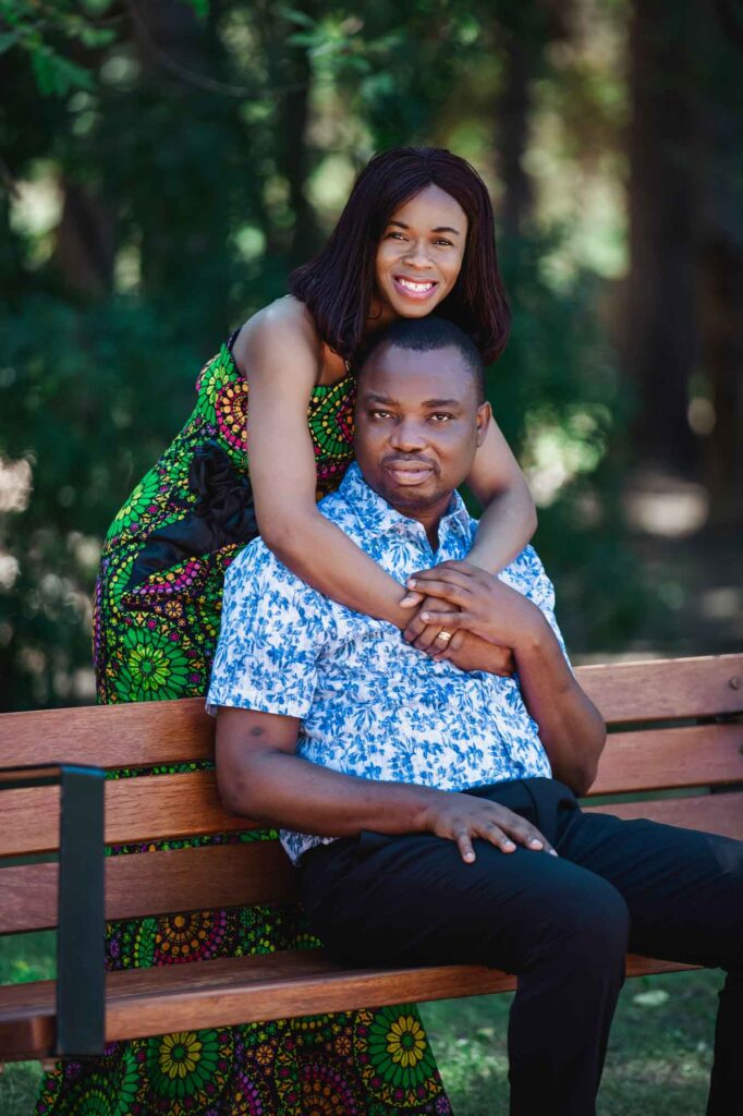 couple sitting on a bench