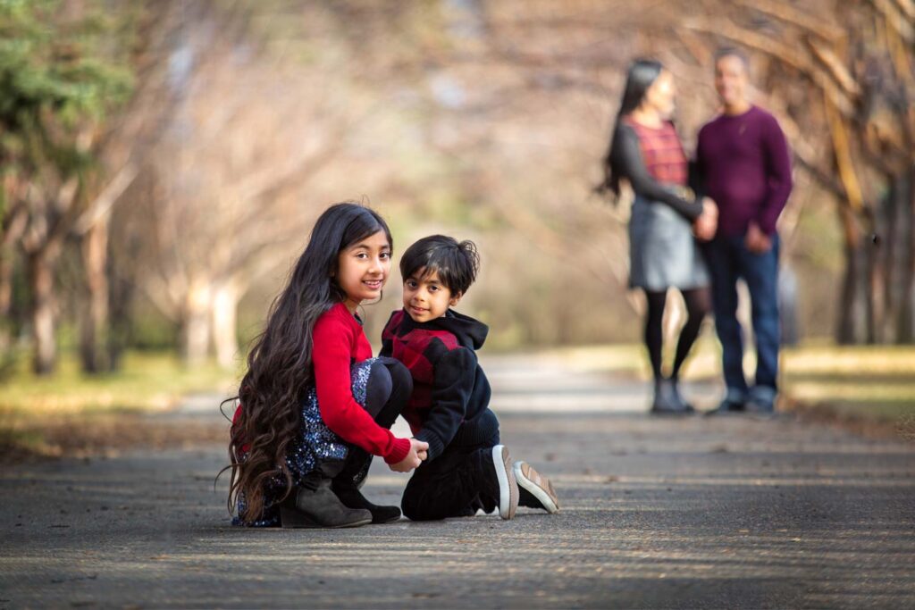 family photo at the park