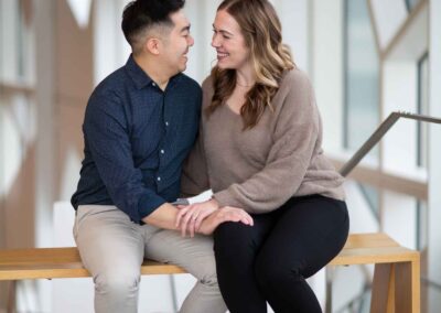 young couple at the library