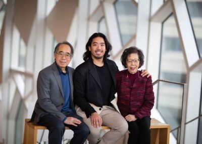 family portrait at the calgary central library